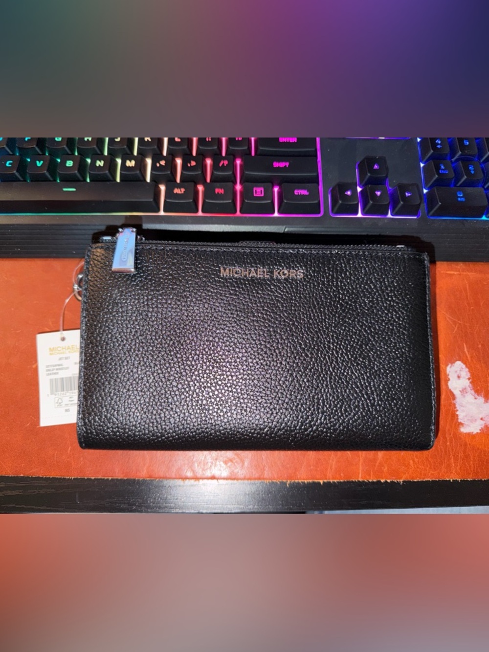 Michael Kors Jet Set Pebbled Leather Wristlet